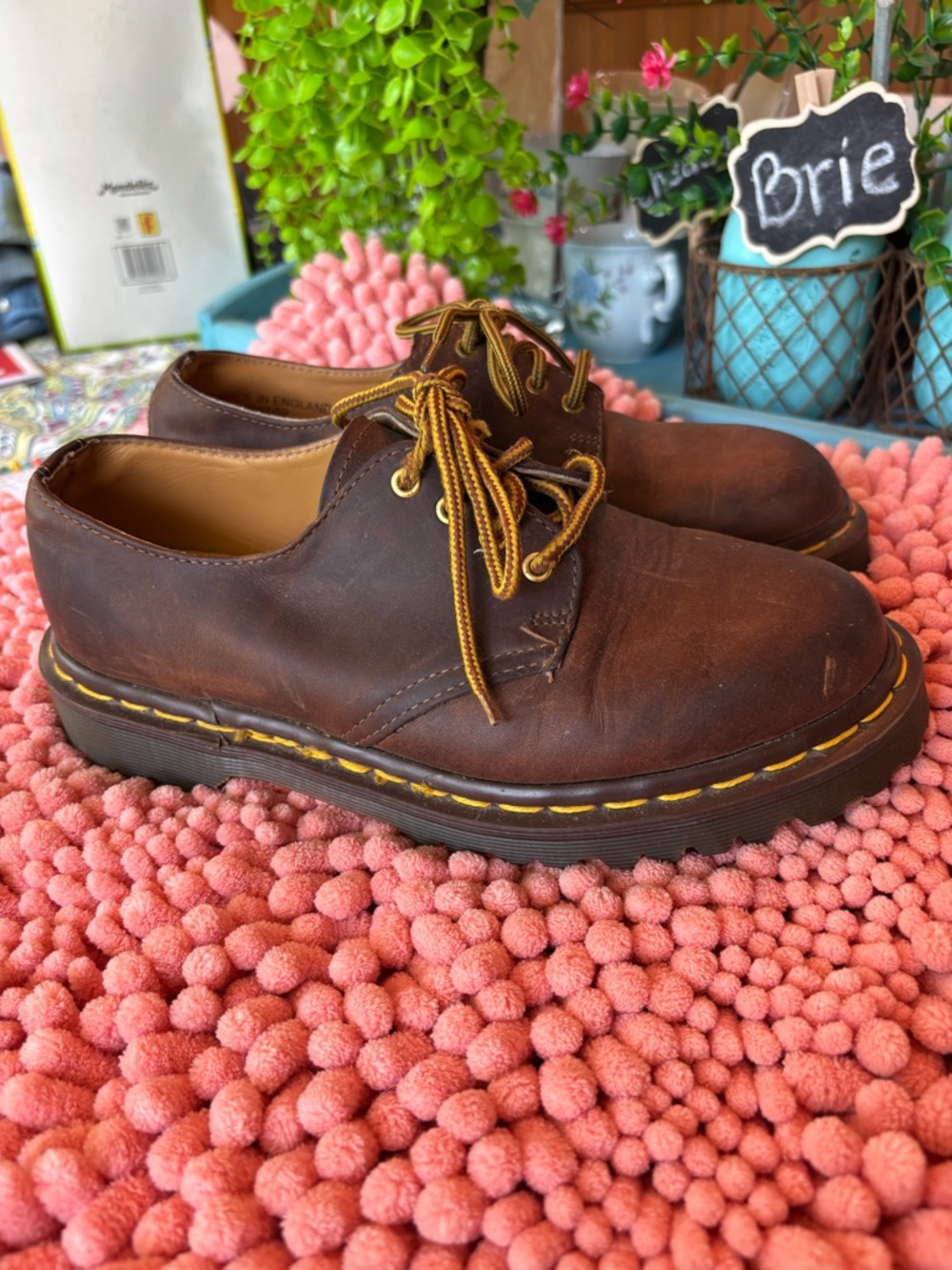 Doc Martens 1461 Brown Leather Lace-Up Casual Shoes Youth 5 Women’s 6.5